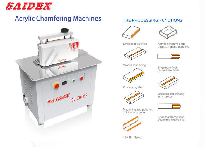 2.5kw 10A Mesin Pemotong Akrilik Listrik Panjang 1000mm 250kg Kecil 45 Degree Beveling Bundar Edge Polishing Machine