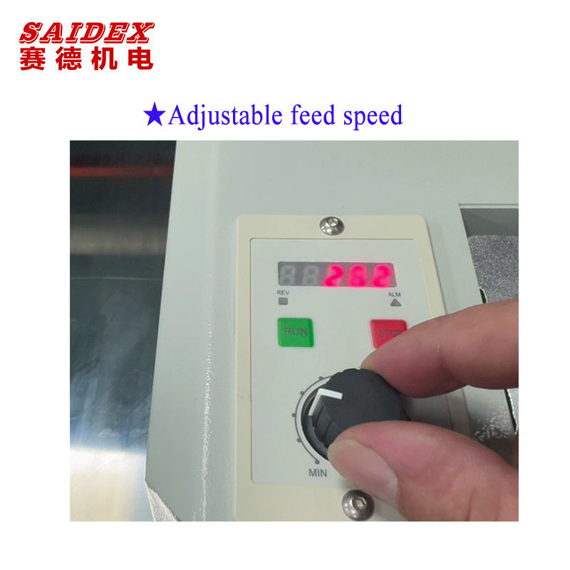 Mesin poles mini P1080 dapat memoles ketebalan hingga 30mm, dan sudut pemolesan dapat disesuaikan dari 0 hingga 60 derajat.