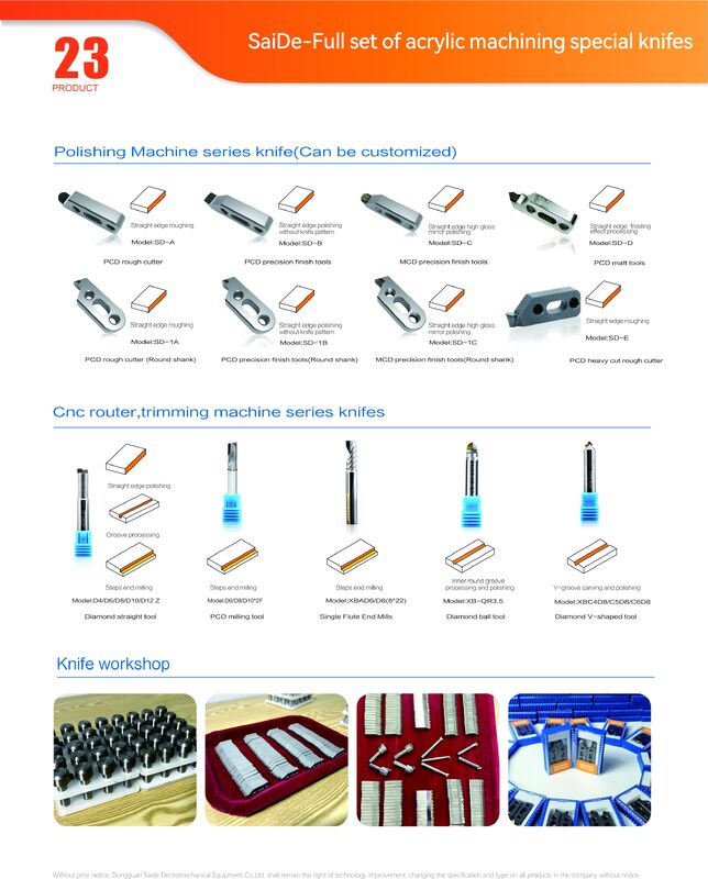 Alat pemotong penggilingan CNC praktis Alat pemotong CNC akrilik industri Untuk pemotongan kecepatan tinggi akrilik